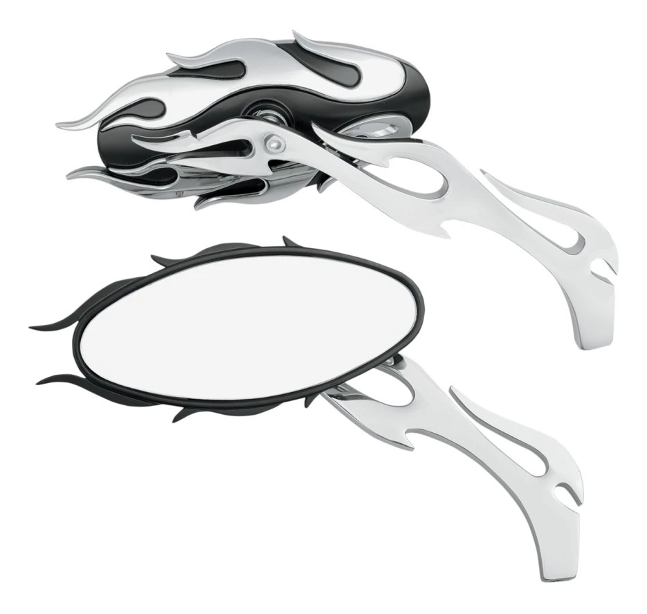 Drag Specialties Oval Flame Mirrors 3 Drag Specialties Oval Flame Mirrors