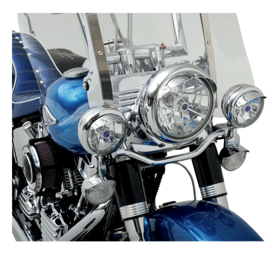 Drag Specialties Flat Style Front Turn Signal Visors For Harley FL 1986-2018 - Image 2