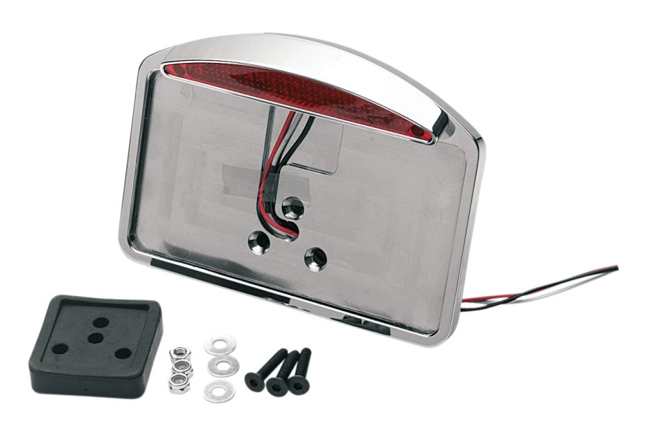 Drag Specialties License Plate Holder And Half-Moon Taillight For Harley